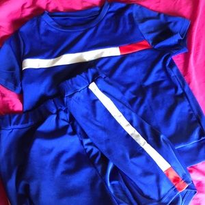 Tommy like shirt and shorts set